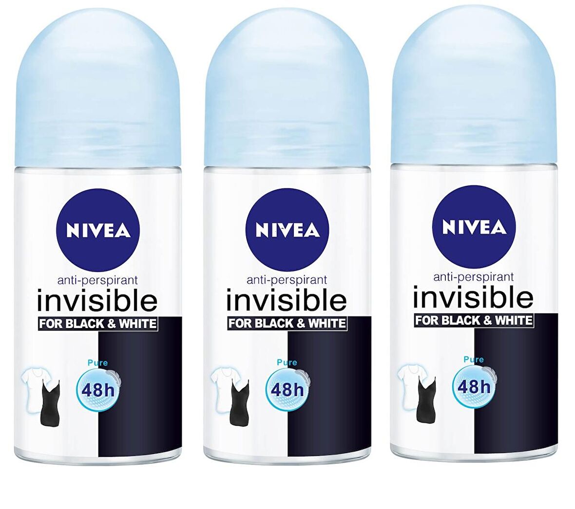 Nivea Roolon Bayan 50 ml İnvesible Pure (mavi )	 (3 Adet )