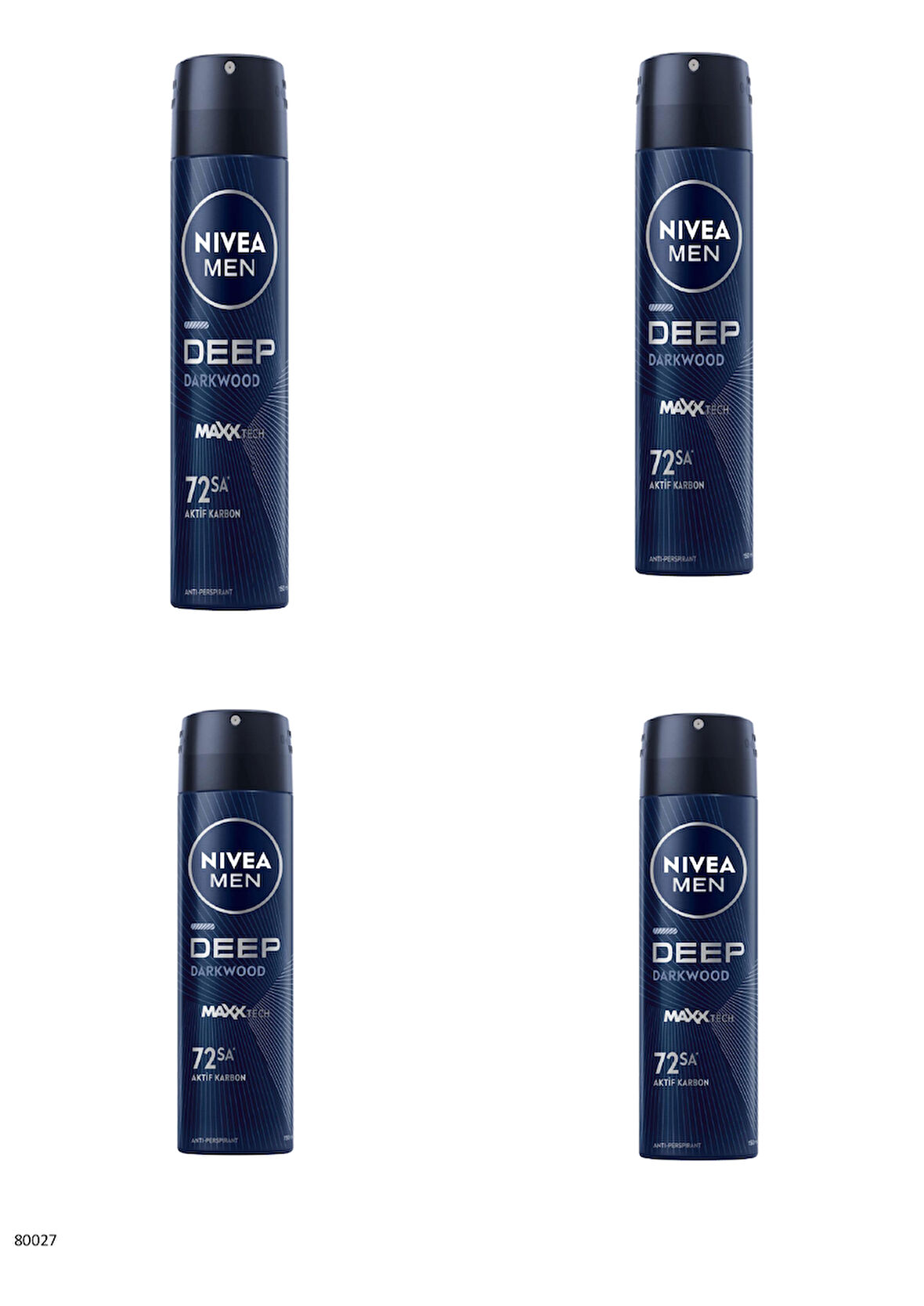 80027 NIVEA MEN DEEP DARKWOOD SPREY  4 ADET