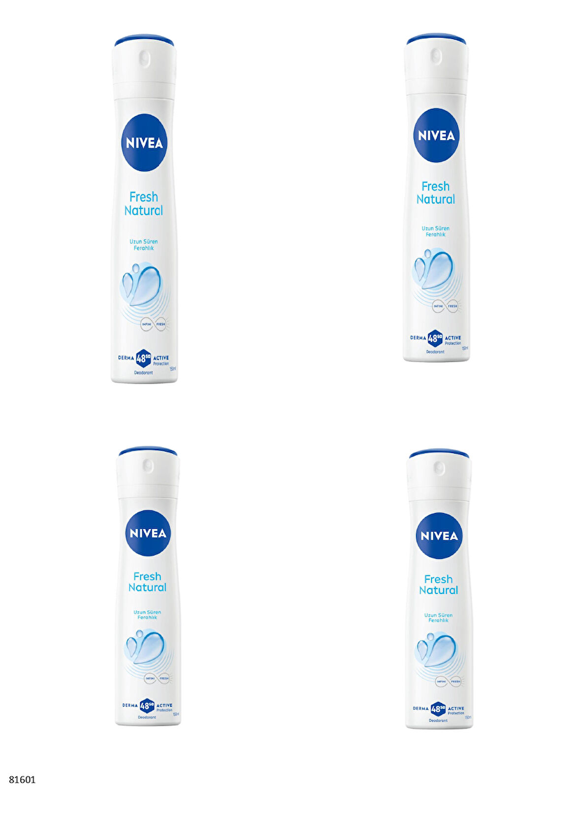 81601 NIVEA Fresh Natural Spray  4 ADET