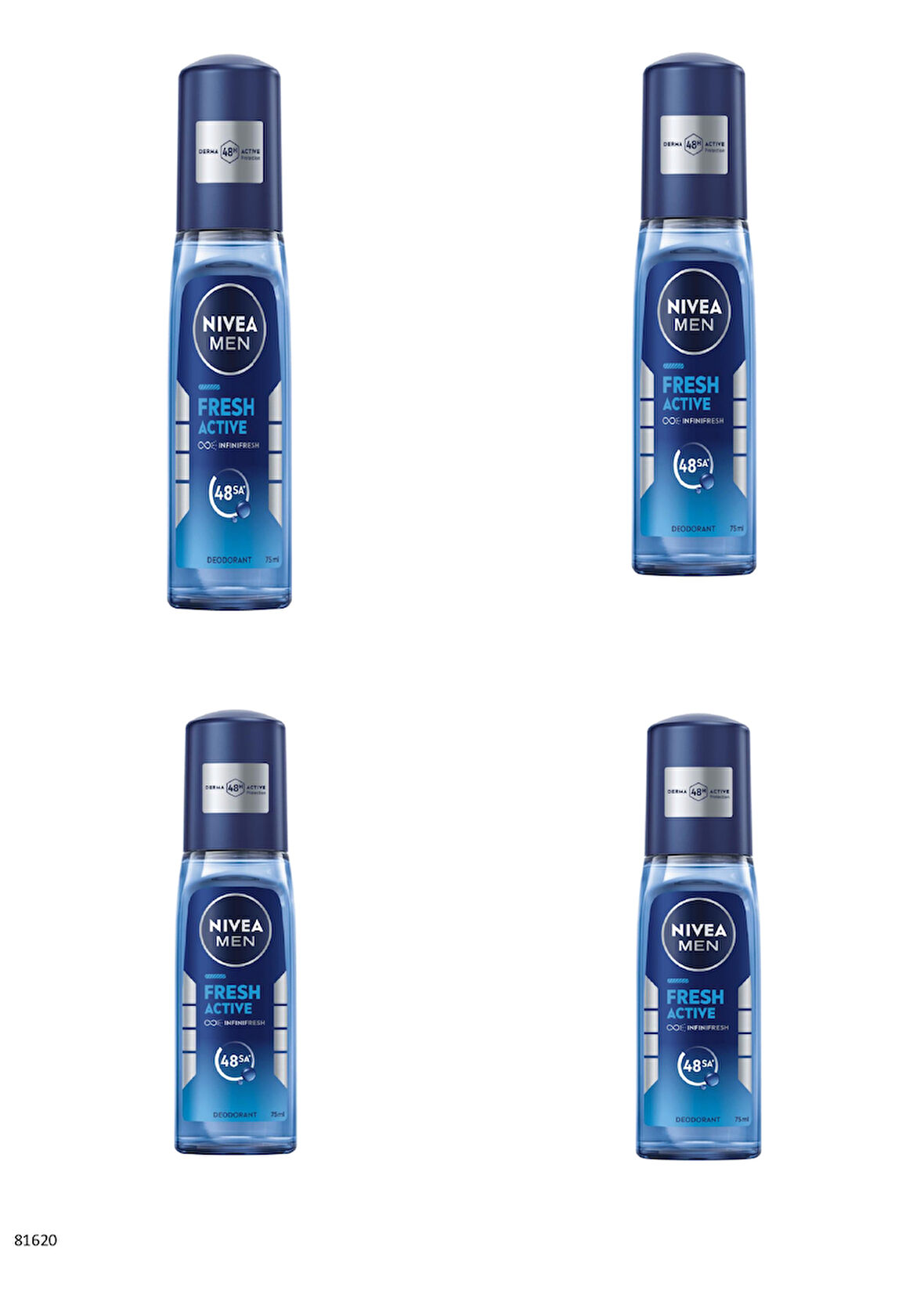 81620 NIVEA MEN Fresh Active Pump Sprey  4 ADET
