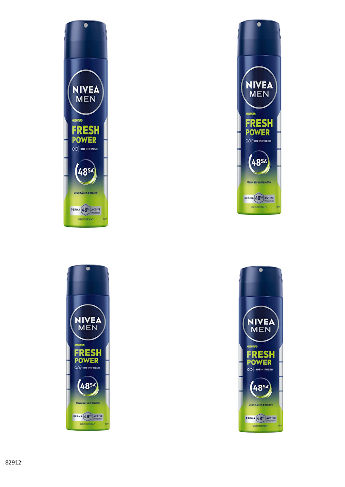 82912 NIVEA MEN FRESH POWER SPREY  4 ADET