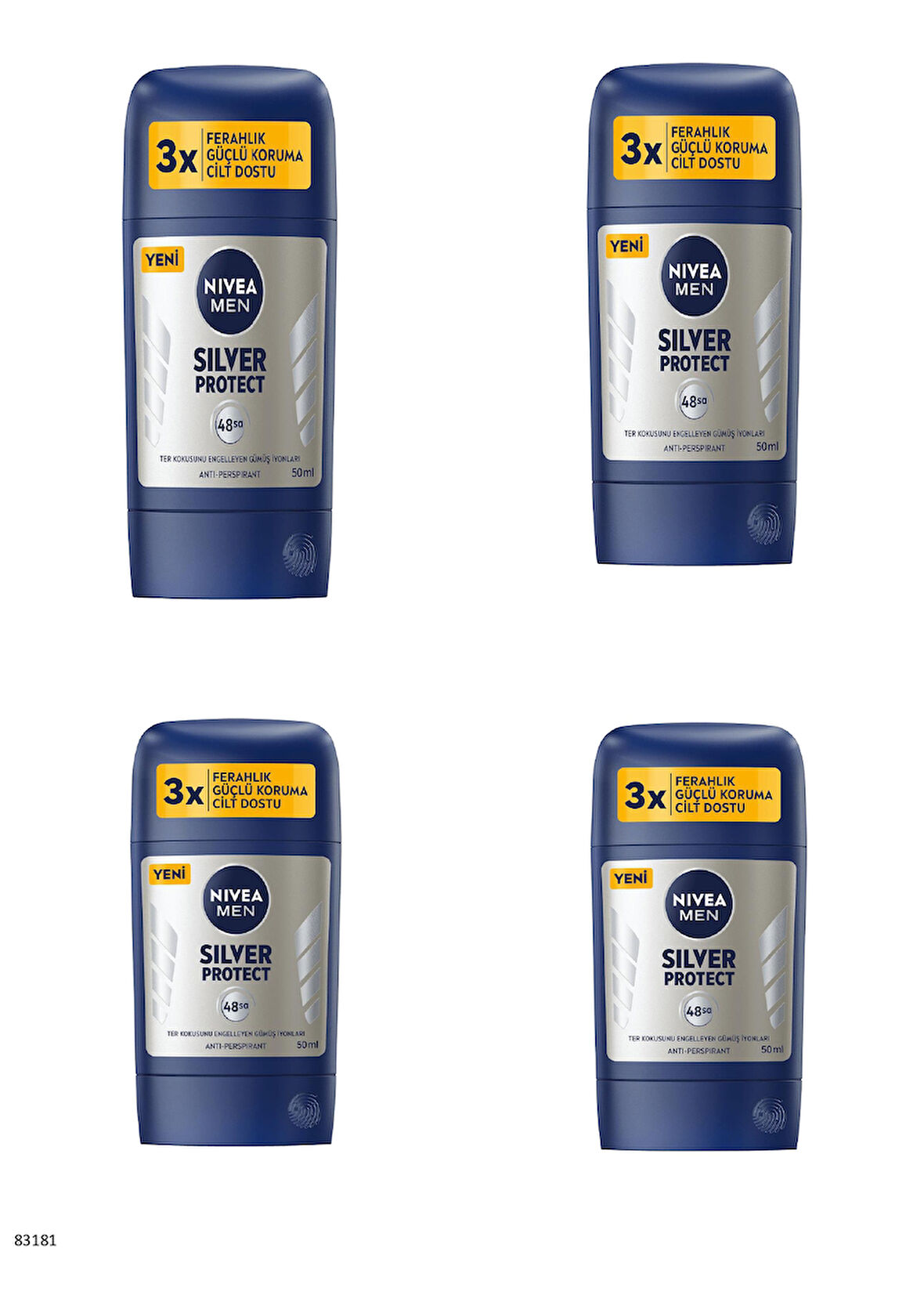 83181 NIVEA MEN SILVER PROTECT STICK  4 ADET
