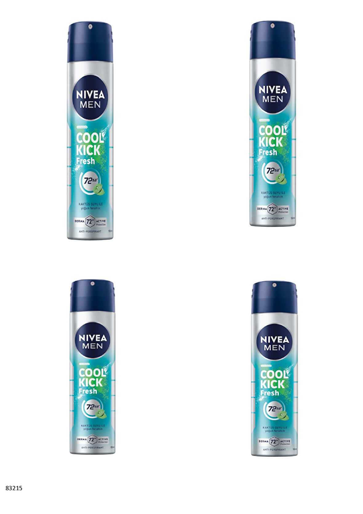 83215 NIVEA MEN COOL KICK FRESH SPREY  4 ADET
