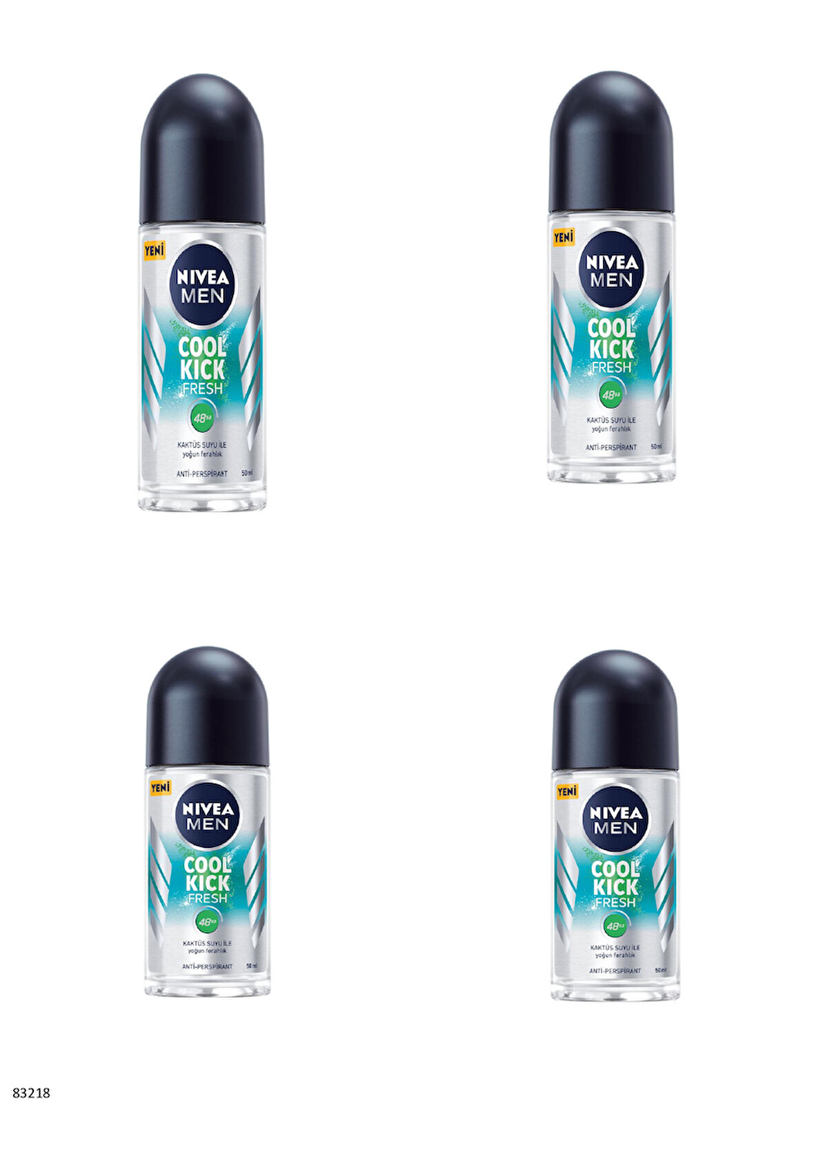 83218 NIVEA MEN COOL KICK FRESH ROLLON  4 ADET