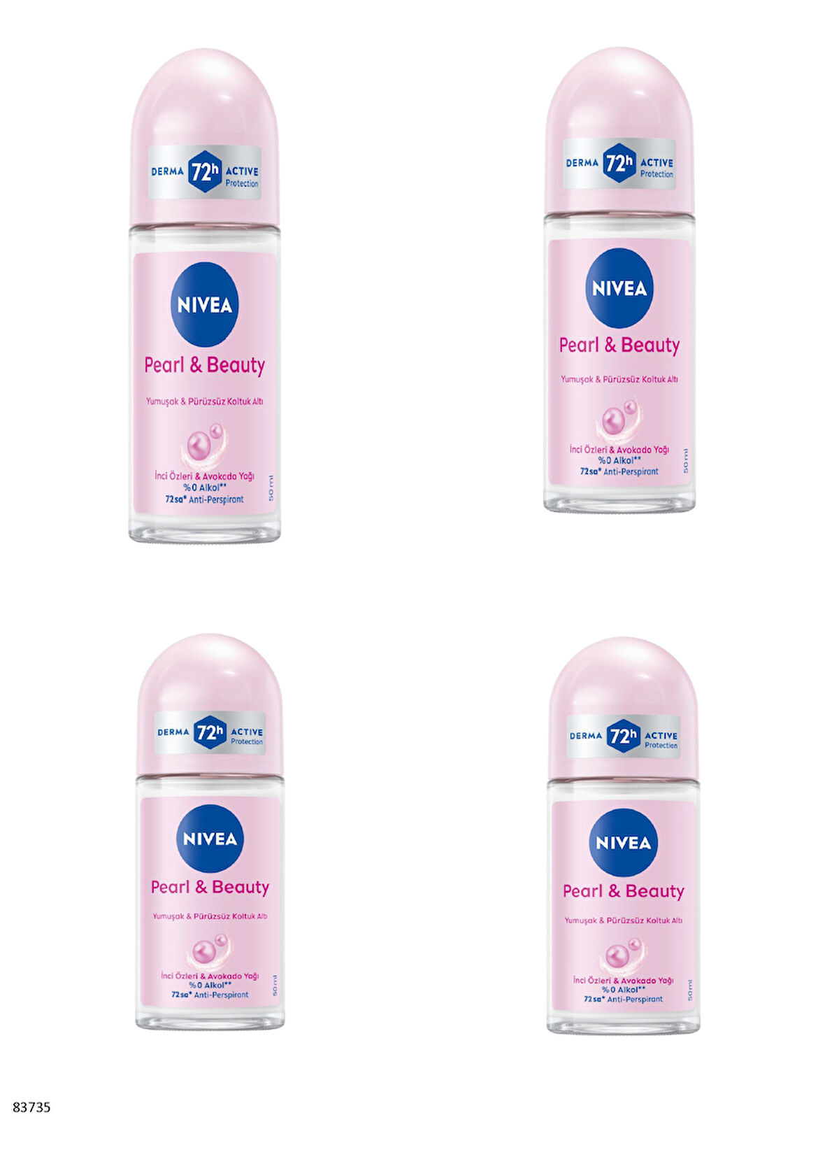 83735 NIVEA PEARL & BEAUTY ROLL-ON  4 ADET