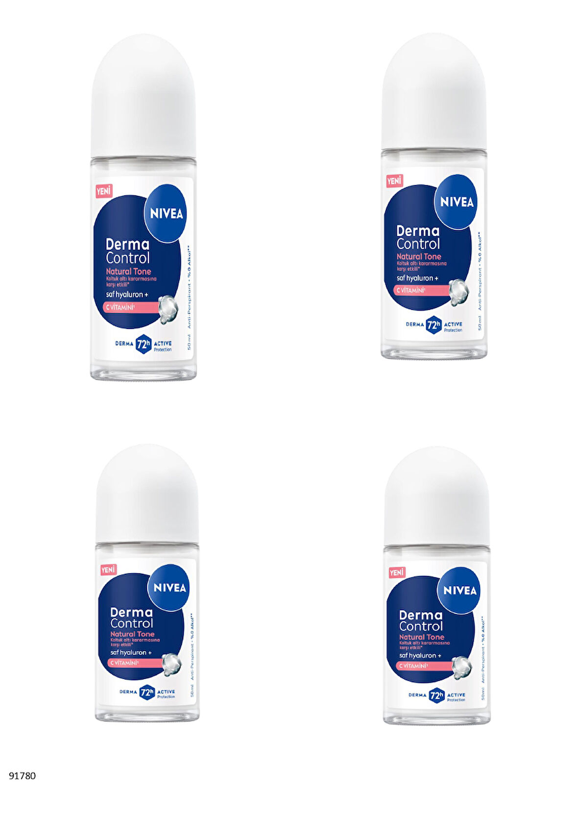 91780 NIVEA Derma Control Natural Tone Roll On  4 ADET