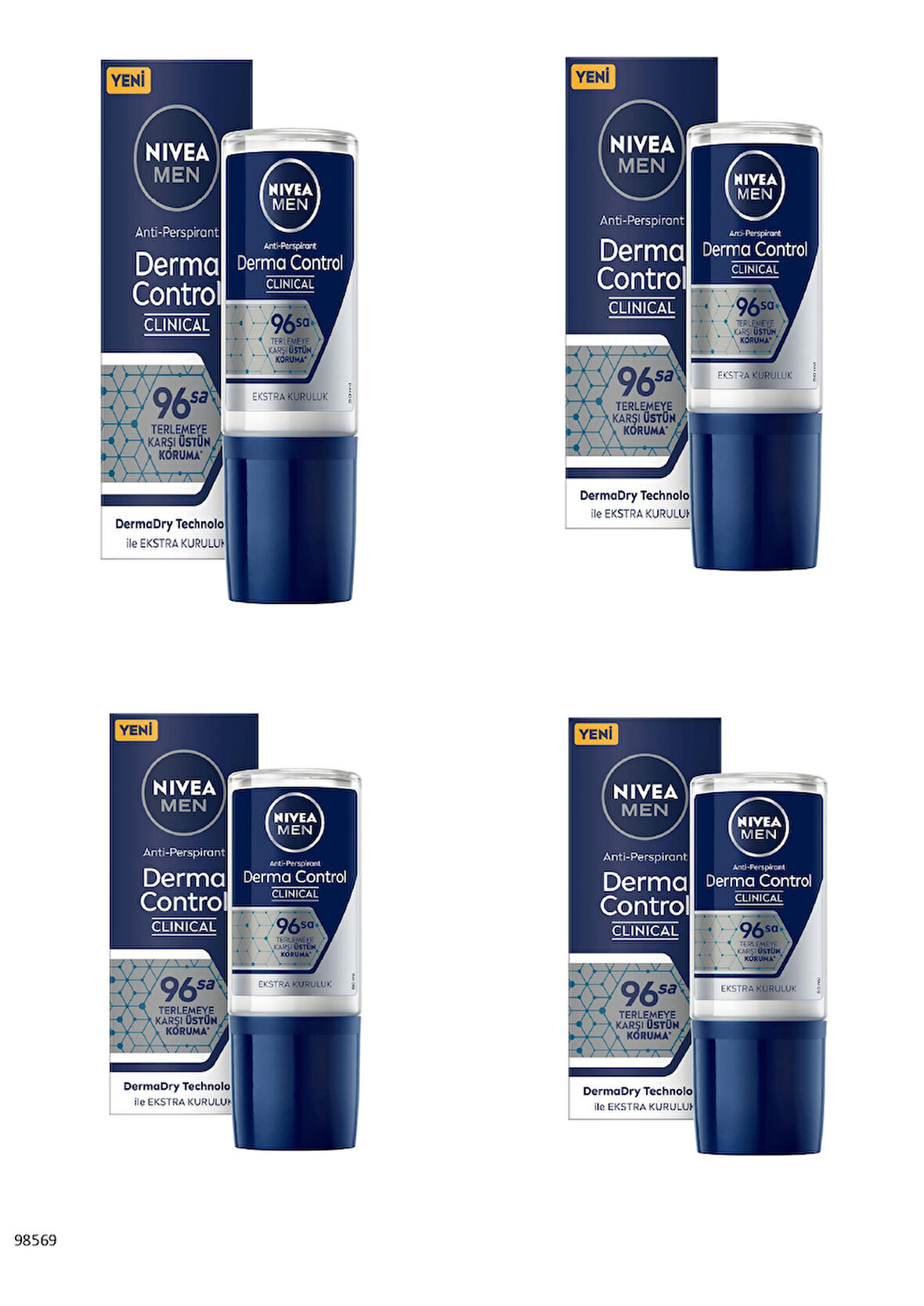 98569 NIVEA MEN DERMA CONTROL CLINICAL ROLL-ON  4 ADET