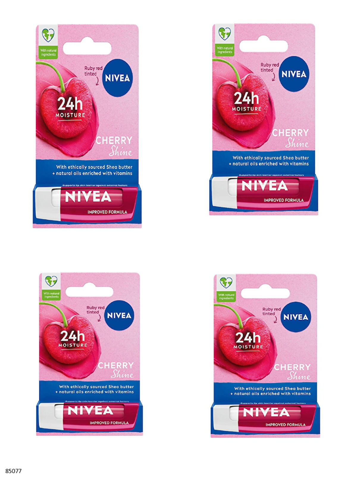 85077 NIVEA Kiraz Dudak Bakım Kremi  4 ADET