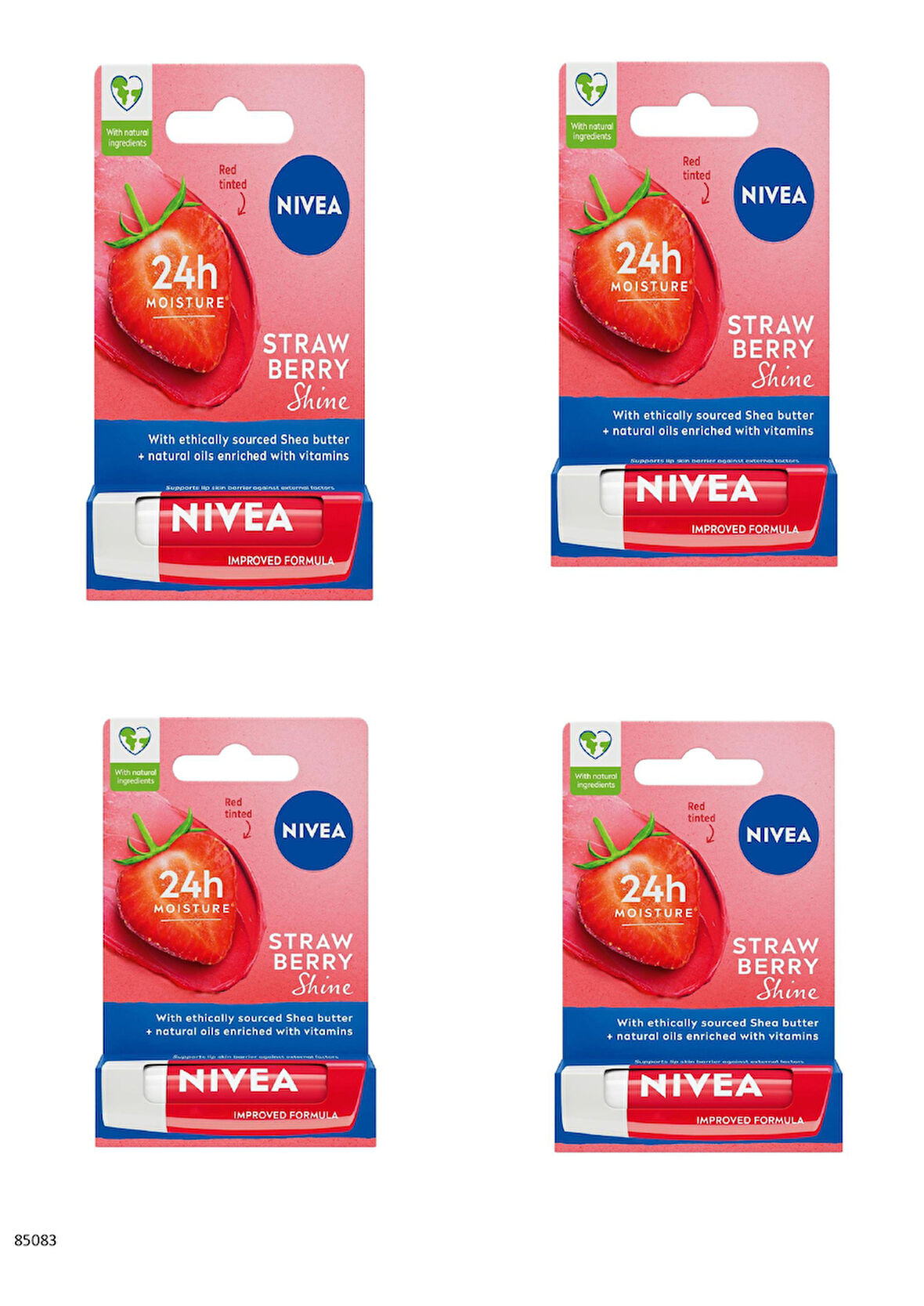 85083 NIVEA Çilek Dudak Bakım Kremi  4 ADET