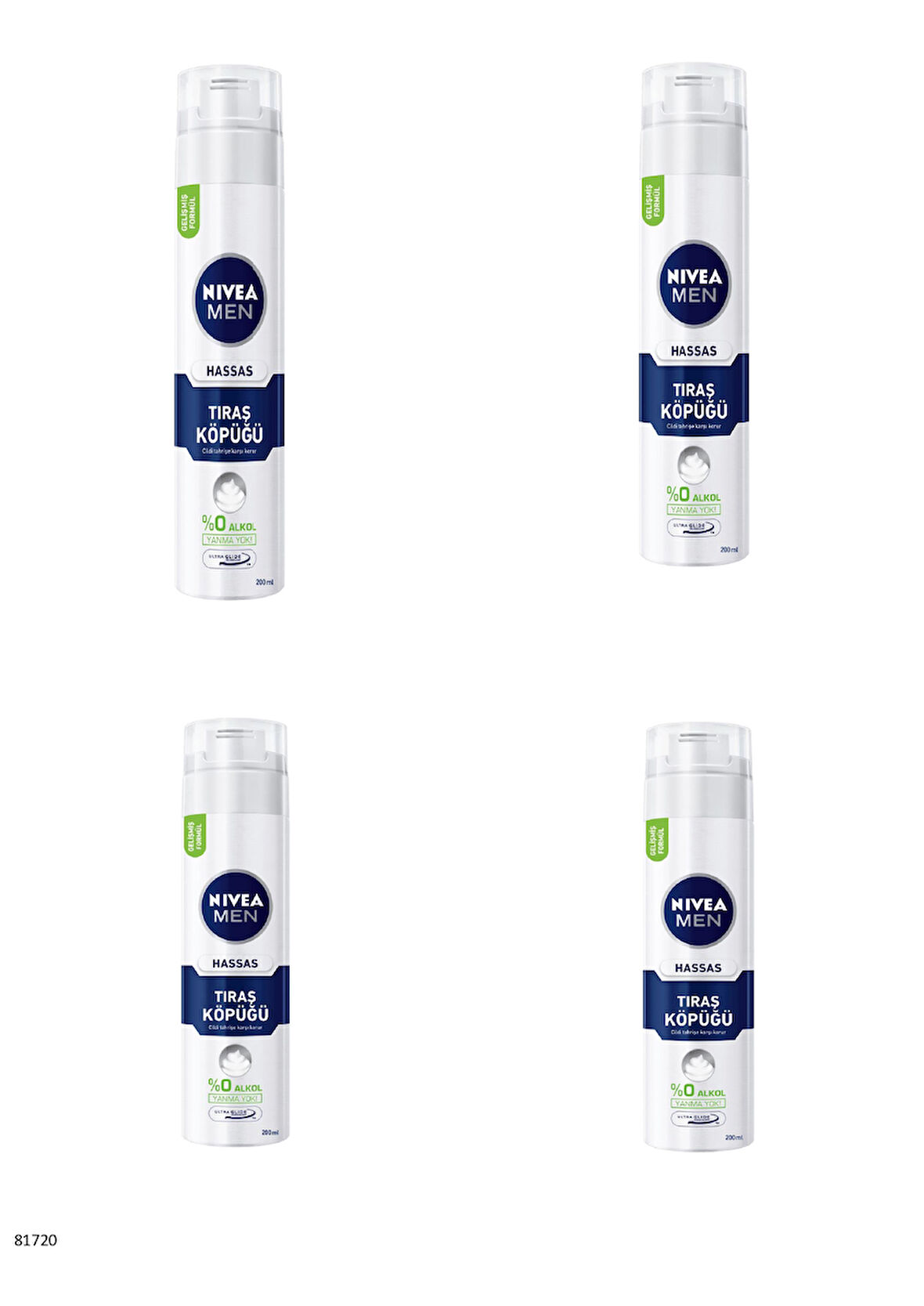 81720 NIVEA MEN HASSAS TIRAŞ KÖPÜĞÜ  4 ADET
