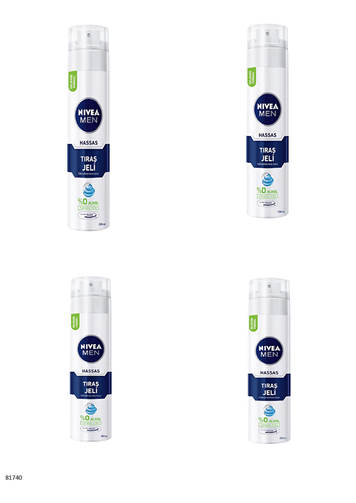 81740 NIVEA MEN HASSAS TIRAŞ JELİ  4 ADET