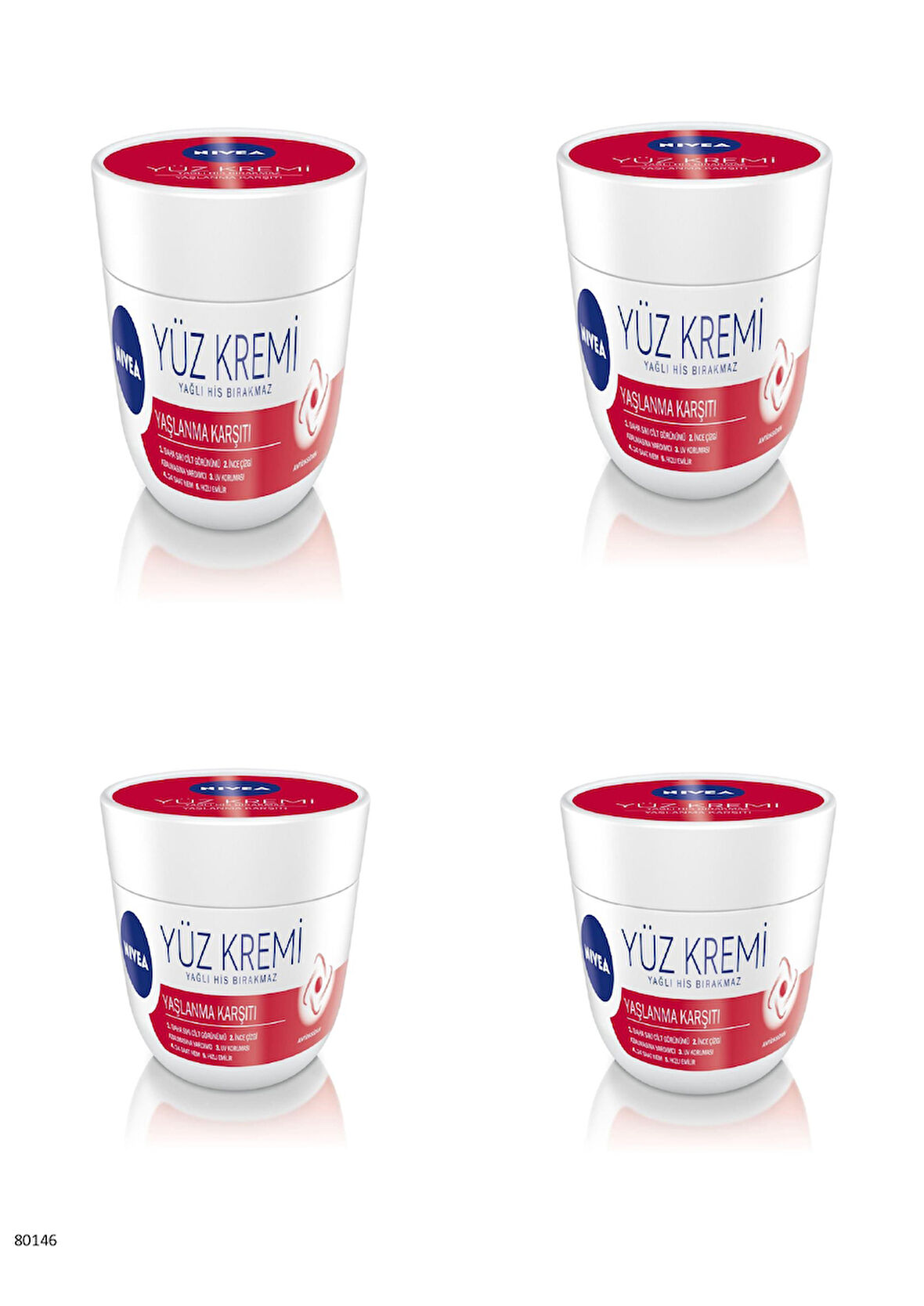 80146 NIVEA YAŞLANMA KARŞITI YÜZ KREMİ  4 ADET