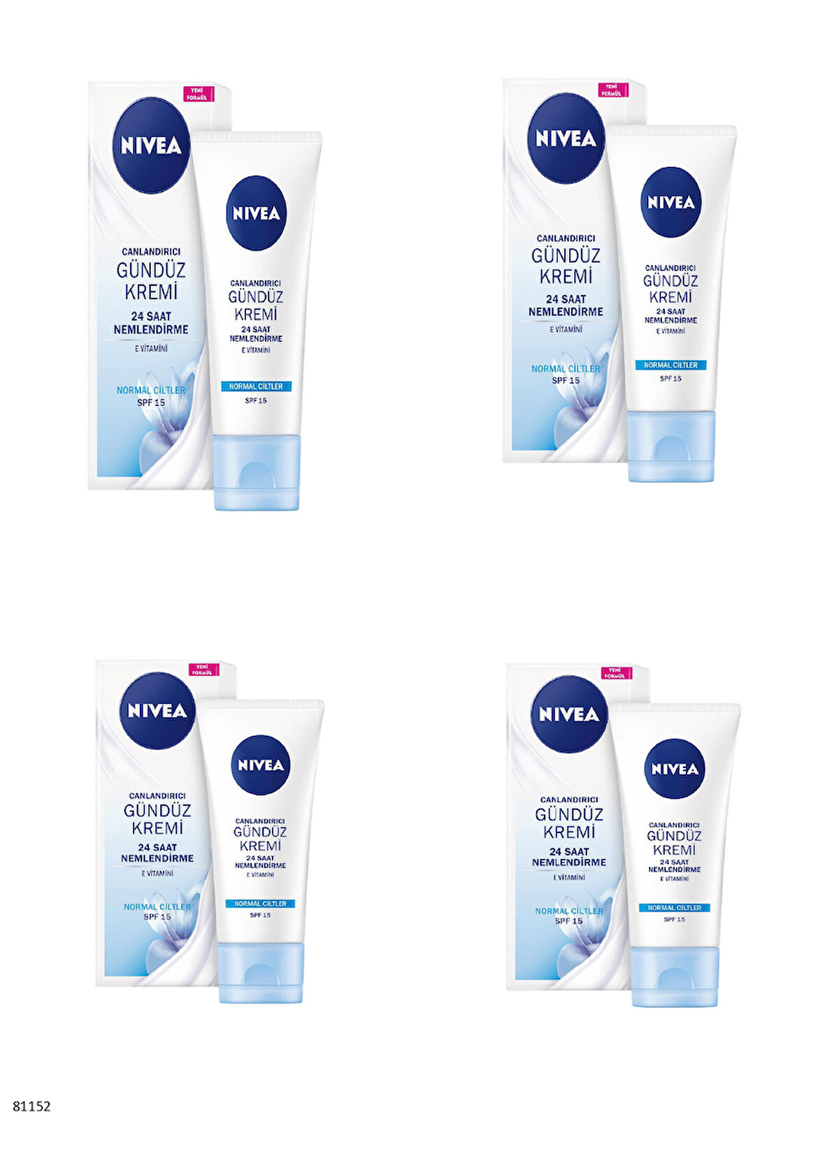 81152 NIVEA ESSENTIALS CANLANDIRICI NORMAL CİLTLER GÜNDÜZ KREMİ  4 ADET