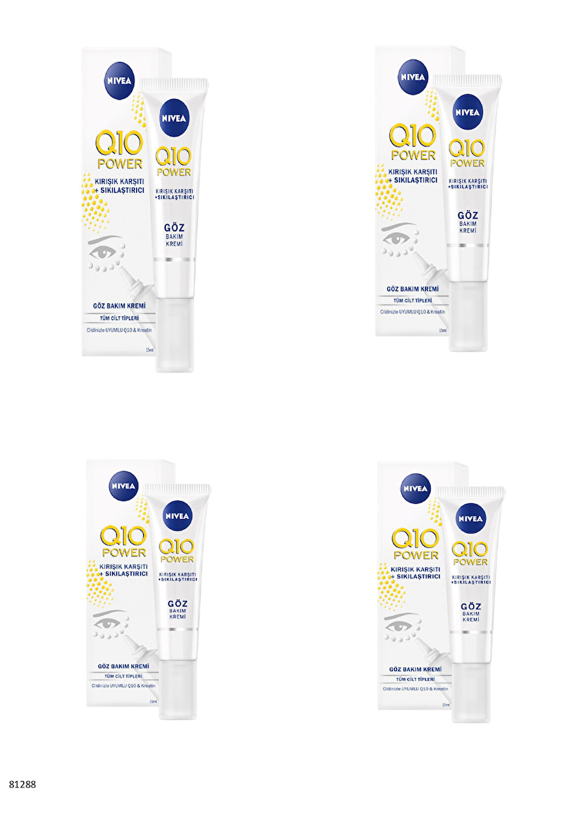 81288 Q10 POWER Kırışık Karşıtı +Sıkılaştırıcı Göz Bakım Kremi  4 ADET