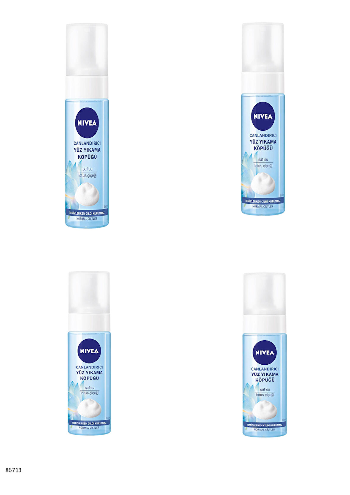 86713 NIVEA CANLANDIRICI YÜZ YIKAMA KÖPÜĞÜ NORMAL CİLTLER  4 ADET