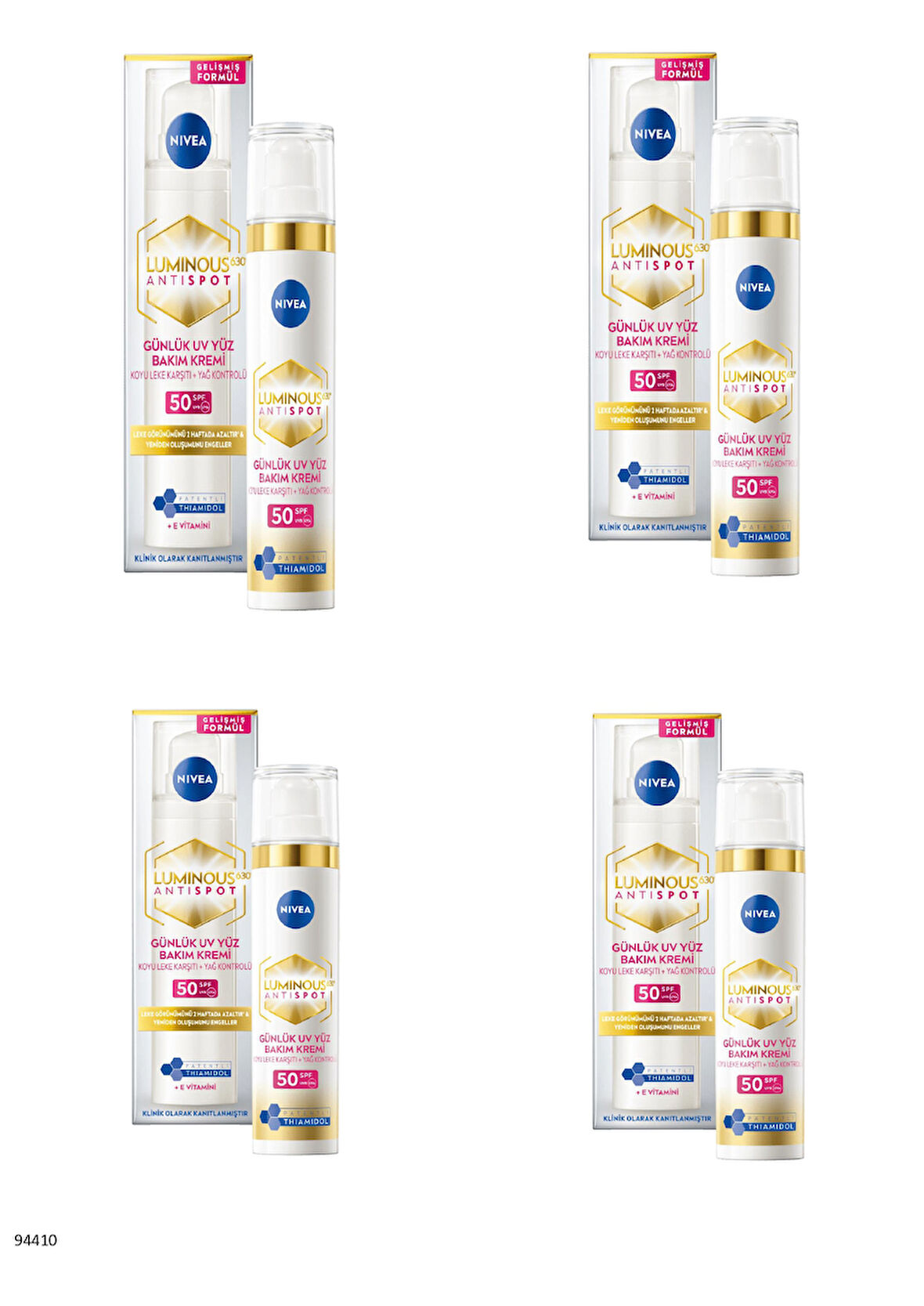 94410 LUMINOUS630® GÜNLÜK UV YÜZ BAKIM KREMİ SPF50  4 ADET