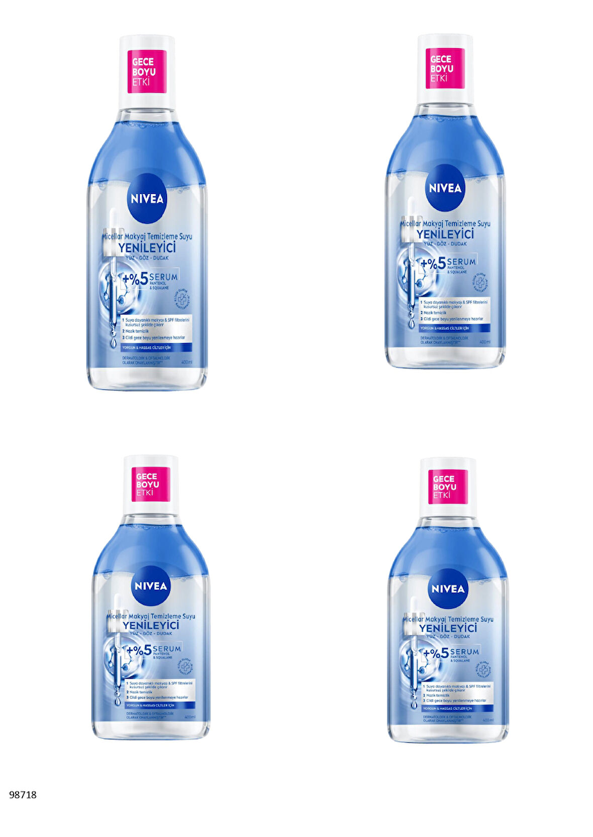 98718 NIVEA Yenileyici Micellar Makyaj Temizleme Suyu  4 ADET