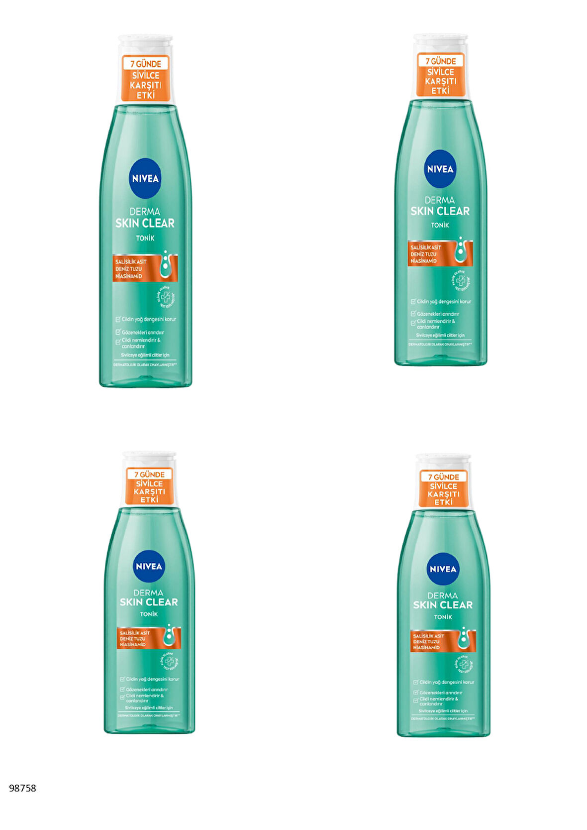 98758 NIVEA Derma Skin Clear Tonik  4 ADET