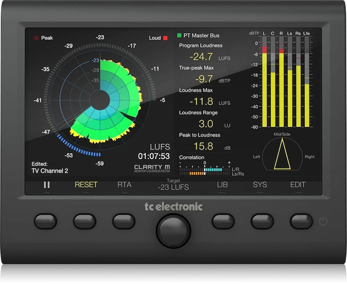 Tc Electronic CLARITY M Plug-in Ölçüm için 7\ Yüksek Çözünürlüklü Ekran ve USB Bağlantılı Stereo ve 5.1 Ses Yüksekliği Ölçer"