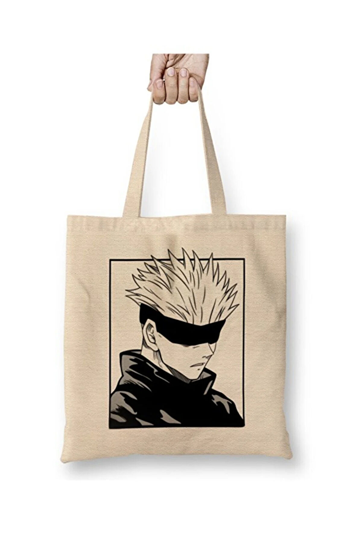 Jujutsu Kaisen Satoru Gojo Bez Çanta Uzun Saplı Alışveriş Çantası Plaj Çantası