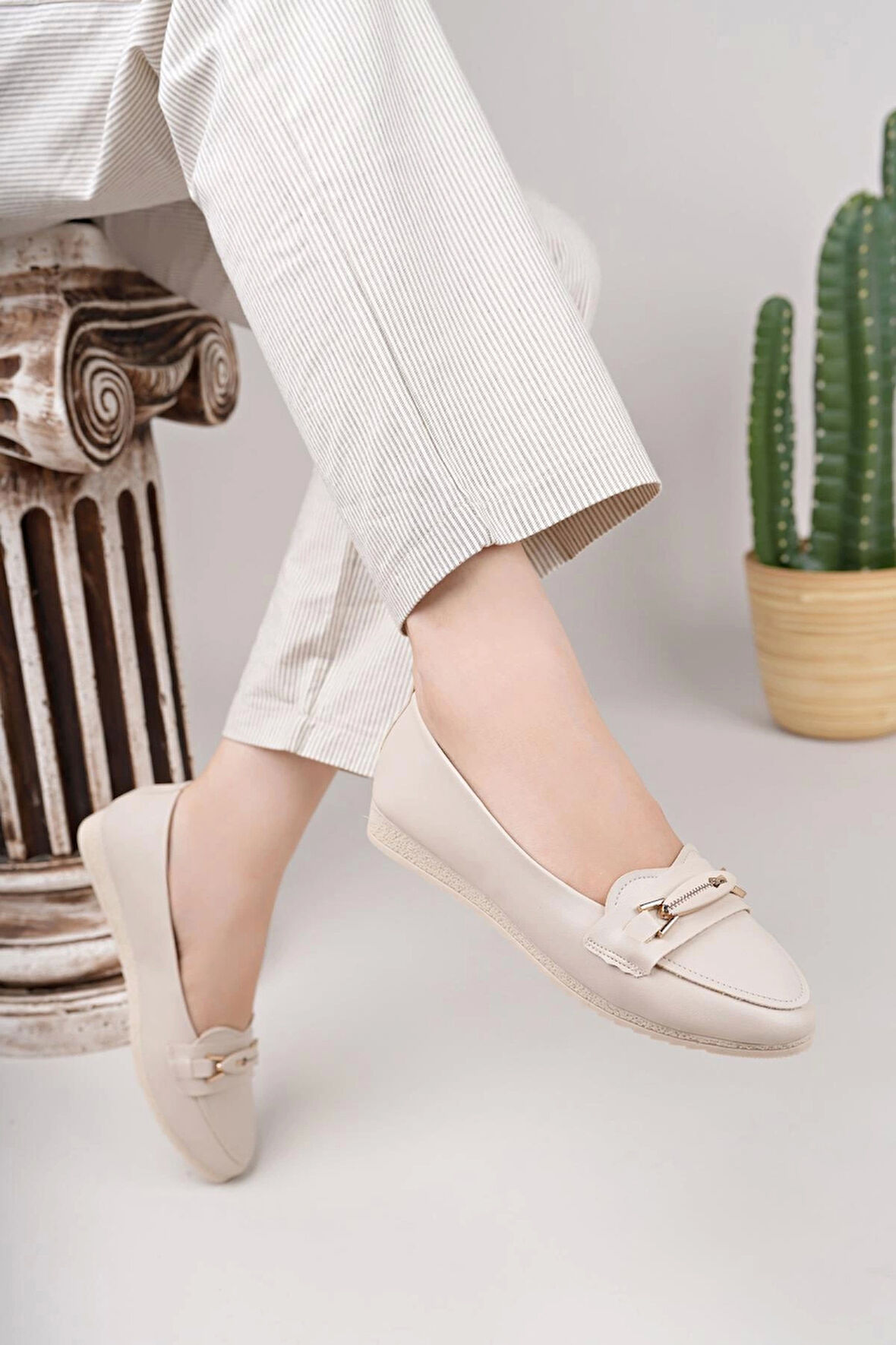 Nesil Shoes Mhd 62 Ten Taşlı Günlük Kadın Babet