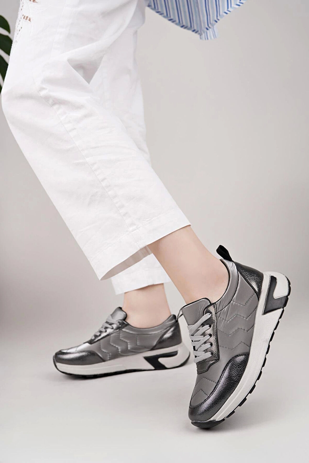 Nesil Shoes Acr 170 Platin Paraşüt Kadın Ayakkabı