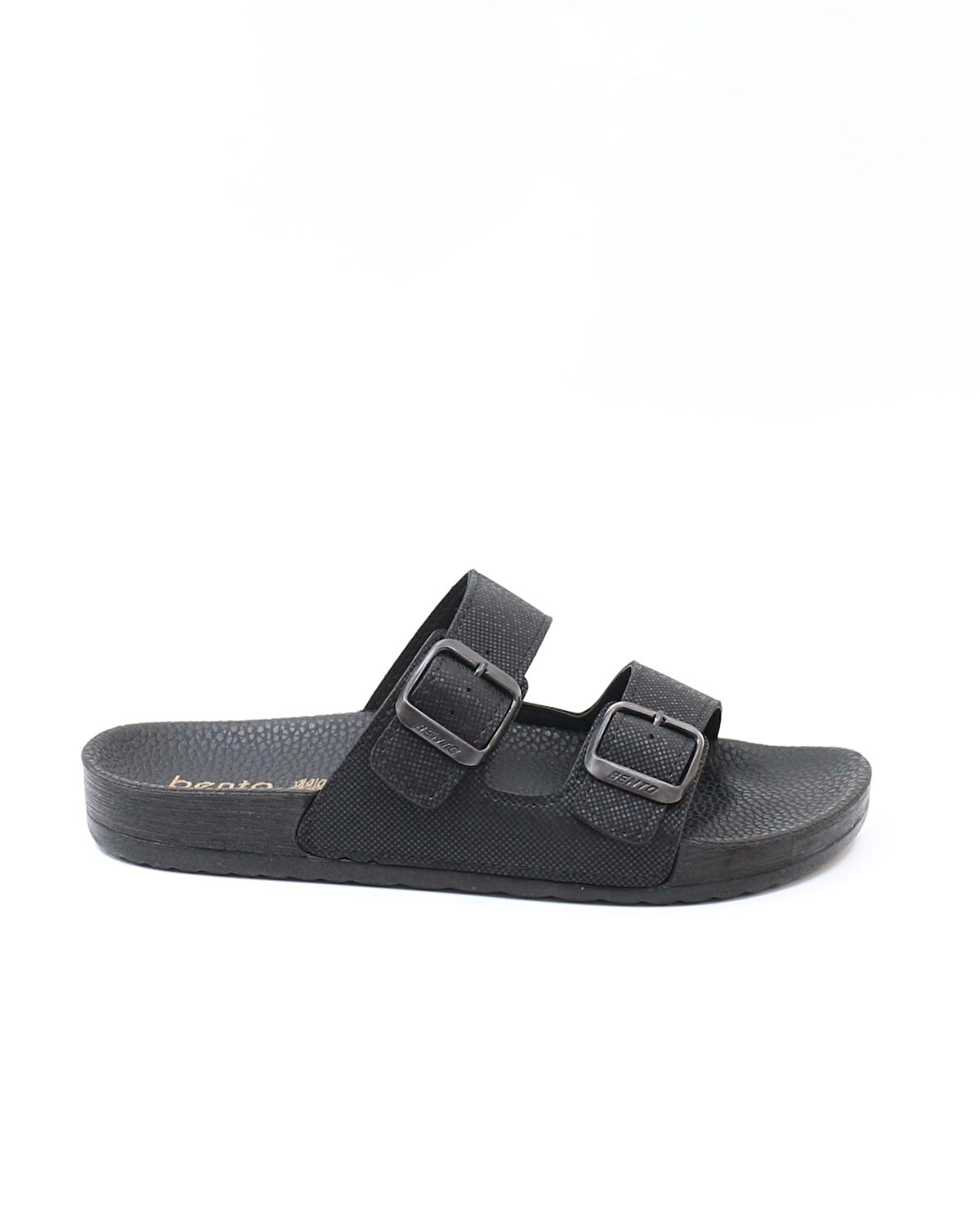 Bento 43001 Siyah Çift Tokalı Anatomik Unisex Terlik