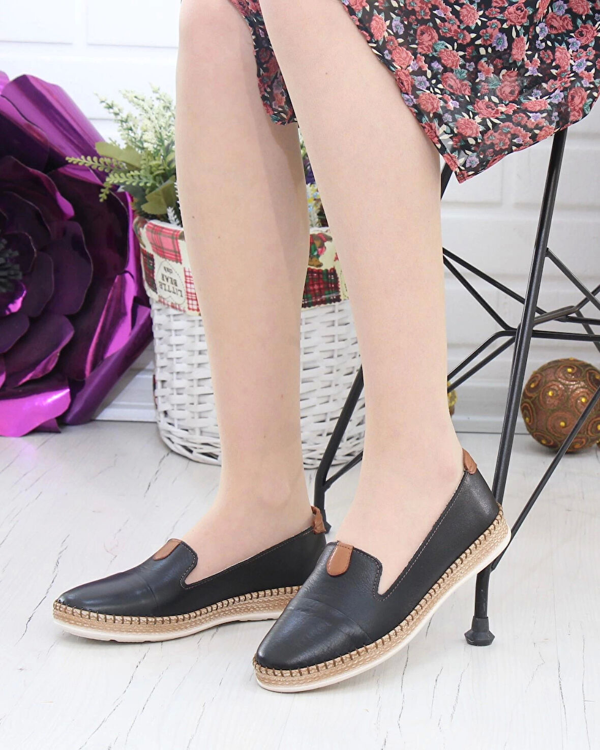 Nesil Shoes Syg P01 Siyah Hakiki Deri Kadın Ayakkabı