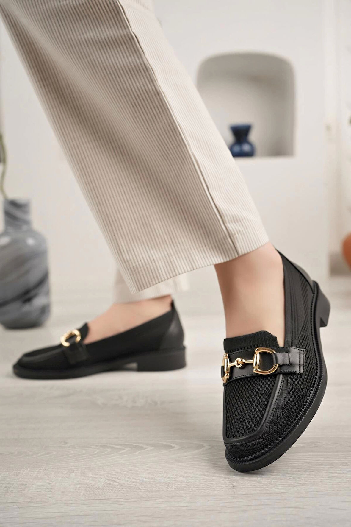 Nesil Shoes Palm 05 Siyah Triko Makosen Kadın Ayakkabı