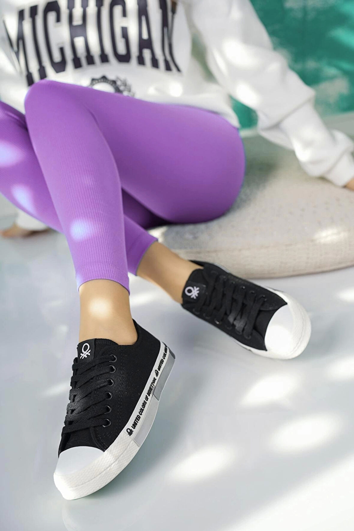 Benetton 70017 Siyah Kısa Kadın Sneakers