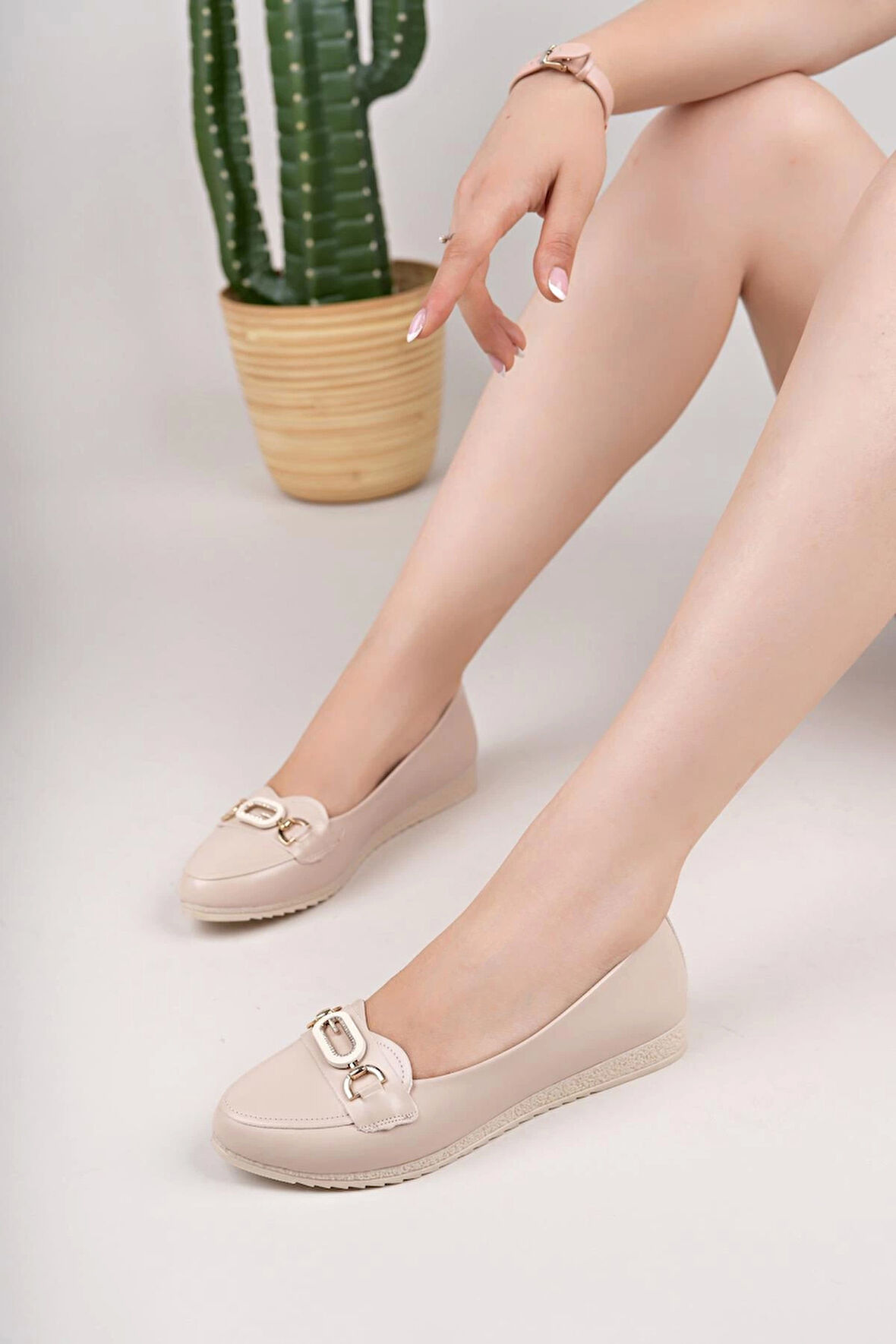 Nesil Shoes Mhd 61 Ten Taşlı Günlük Kadın Babet