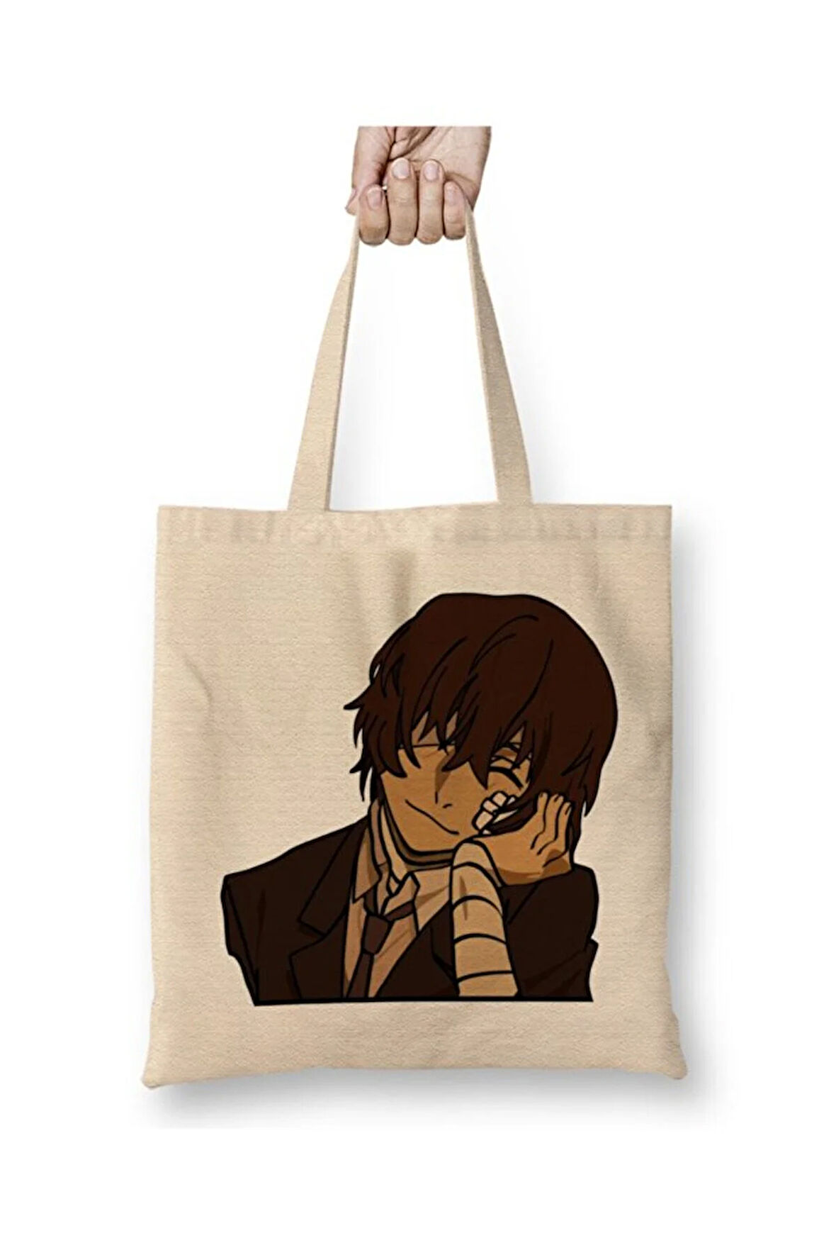 Osamu Dazai Bungo Stray Dogs Bez Çanta Uzun Saplı Alışveriş Çantası Plaj Çantası