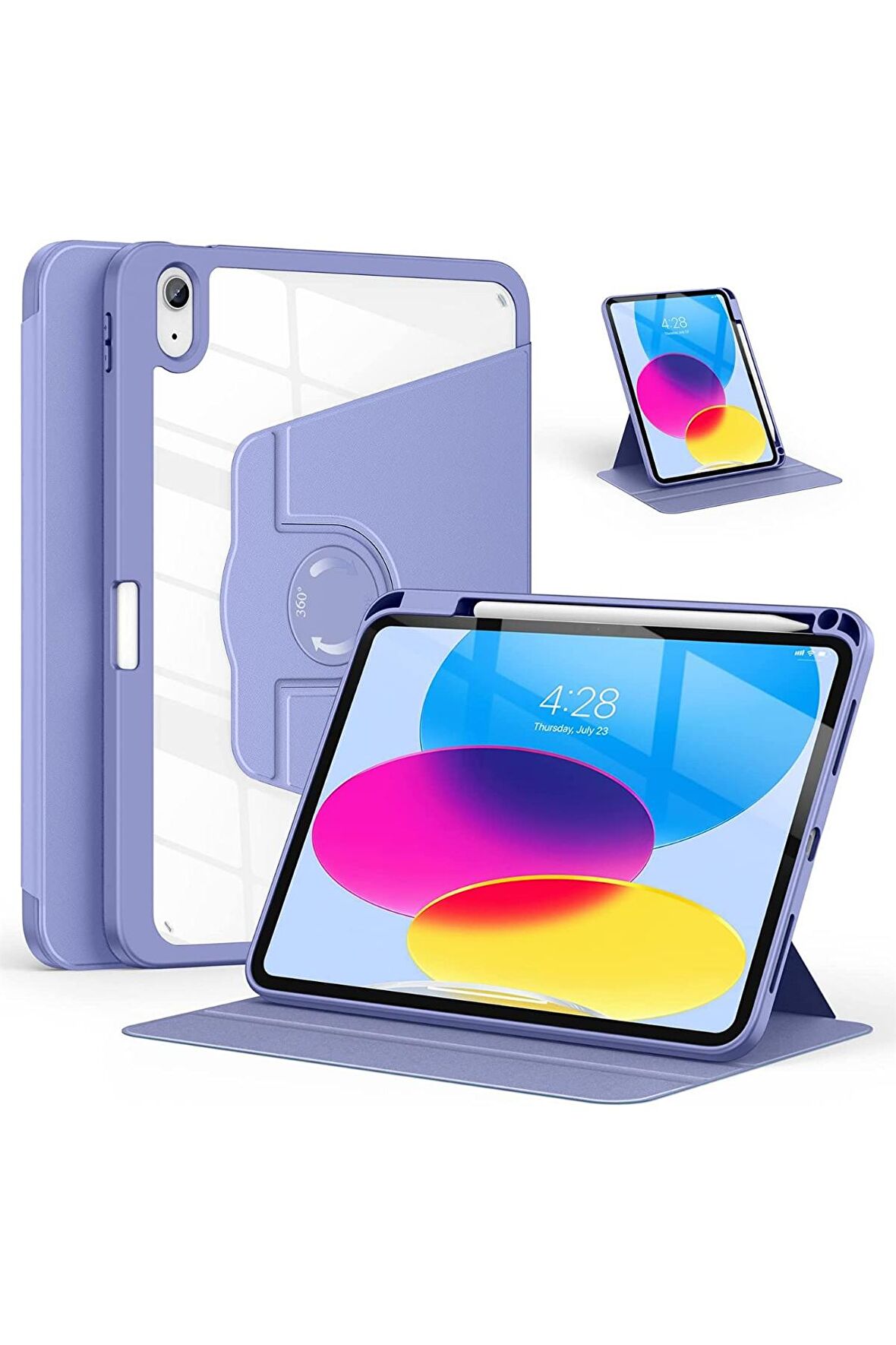 Apple iPad Air 10.2 (9.Nesil) Uyumlu 360° Dönebilen Standlı Pino Tablet Kılıfı 