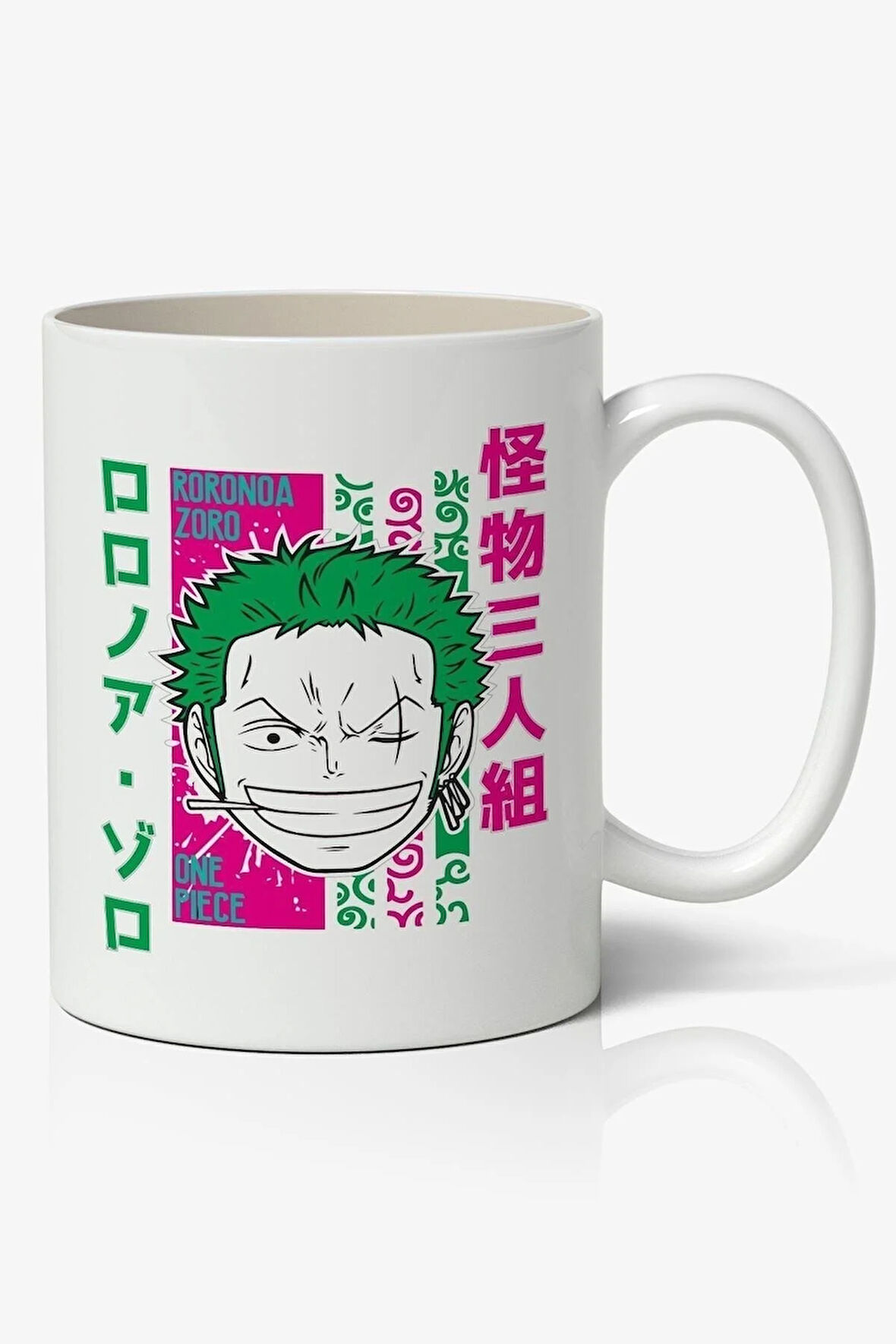 One Piece Roronoa Zoro Anime Temalı Beyaz Porselen Kupa Bardak