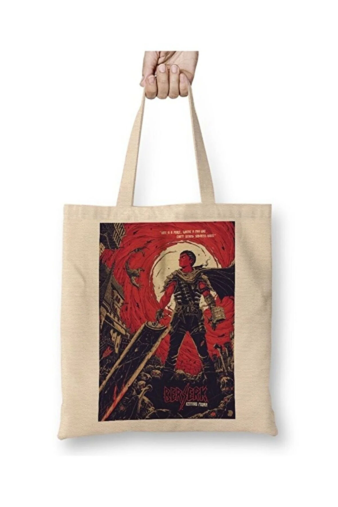 Berserk Guts Bez Çanta Uzun Saplı Alışveriş Çantası Plaj Çantası