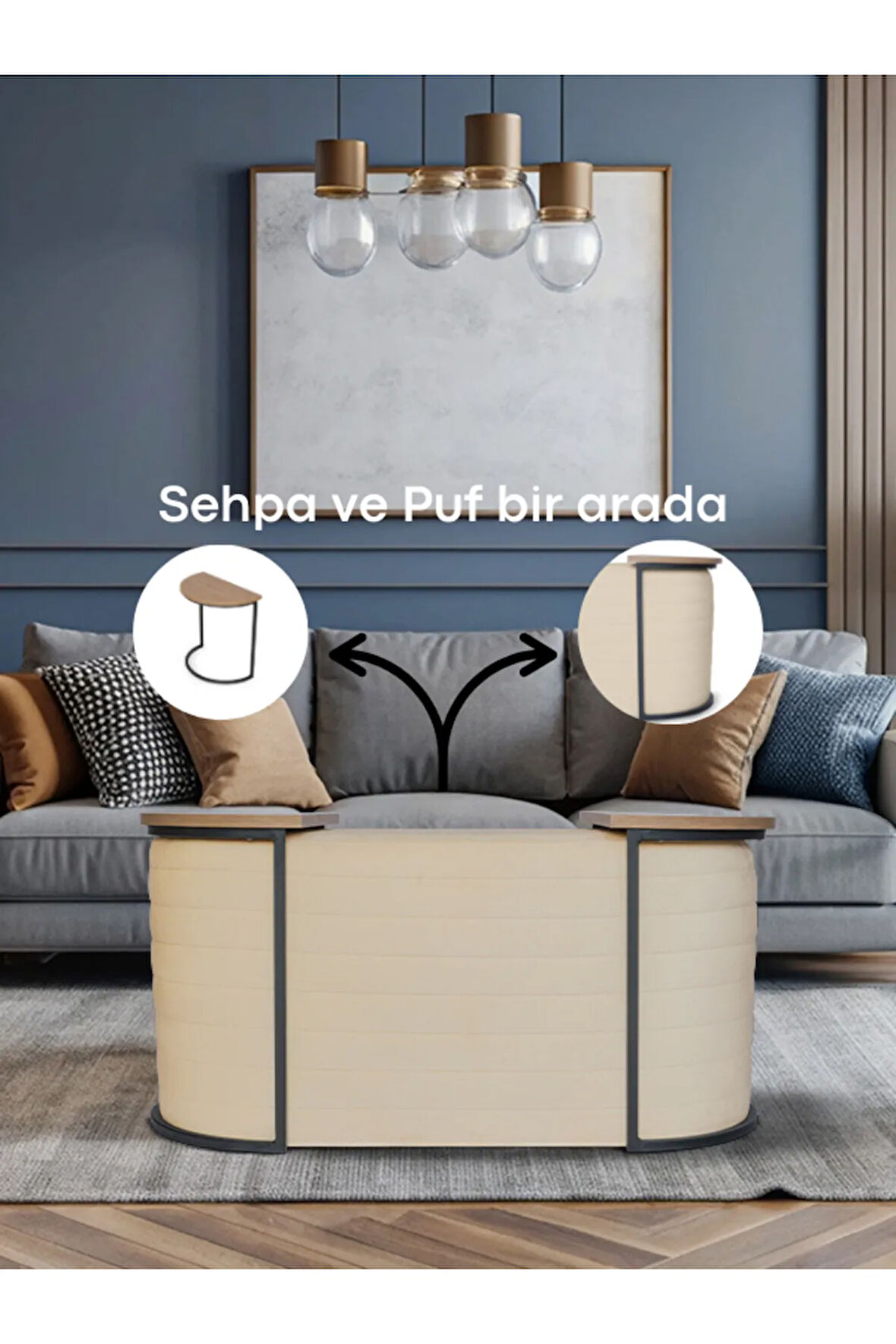 Frida Foksiyonel Sehpalı Puf