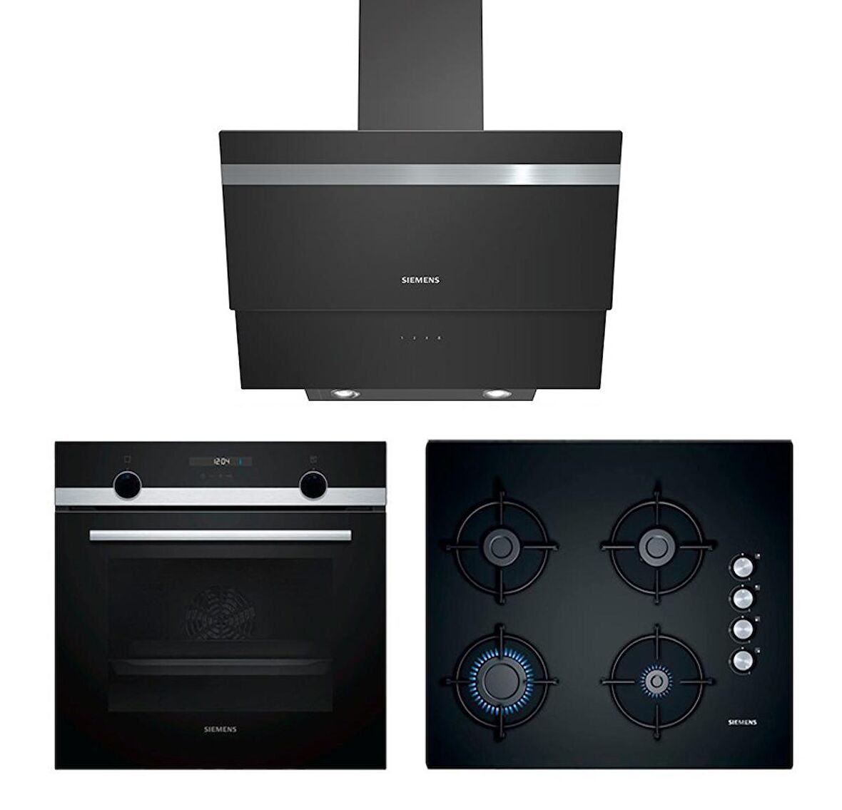 Siemens HB557JYS0T-EO6C6PB11O-LC65KAJ60T Prime Siyah Ankastre Set 6 (60 Cm Ocaklı)