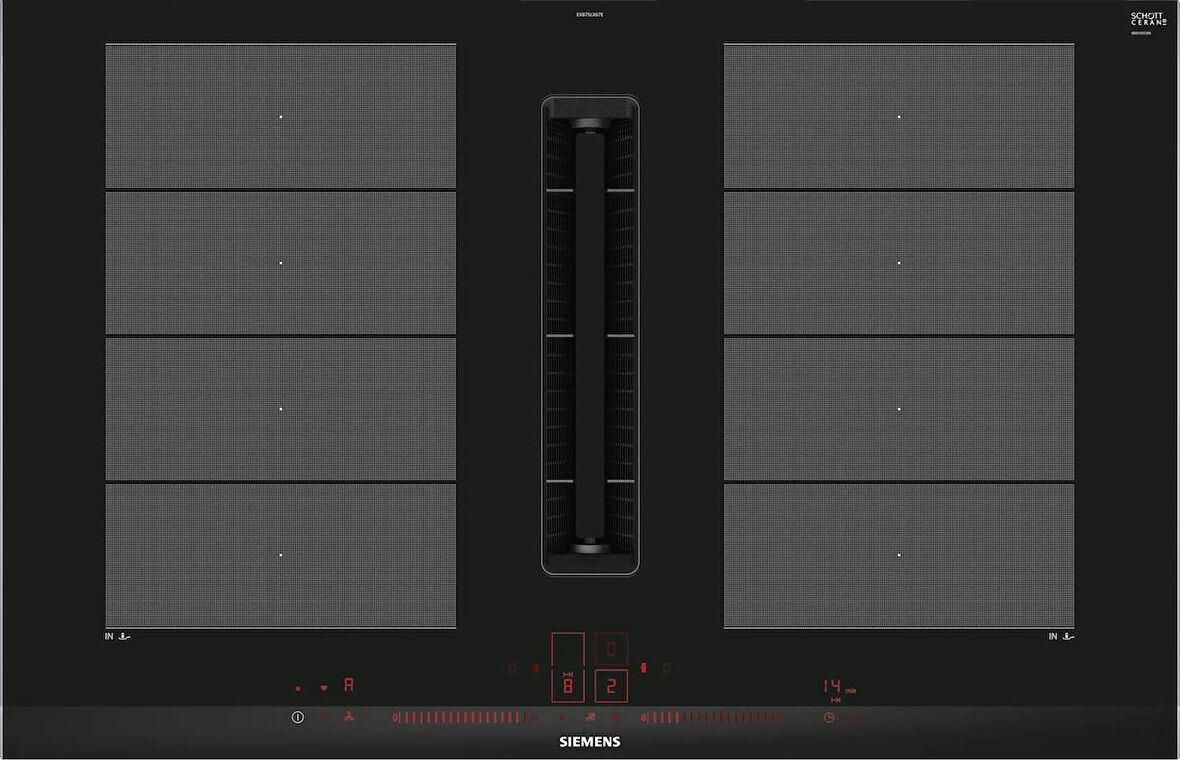 SIEMENS EX875LX67E iQ700 Davlumbaz Entegreli  Siyah Indüksiyon Ocak