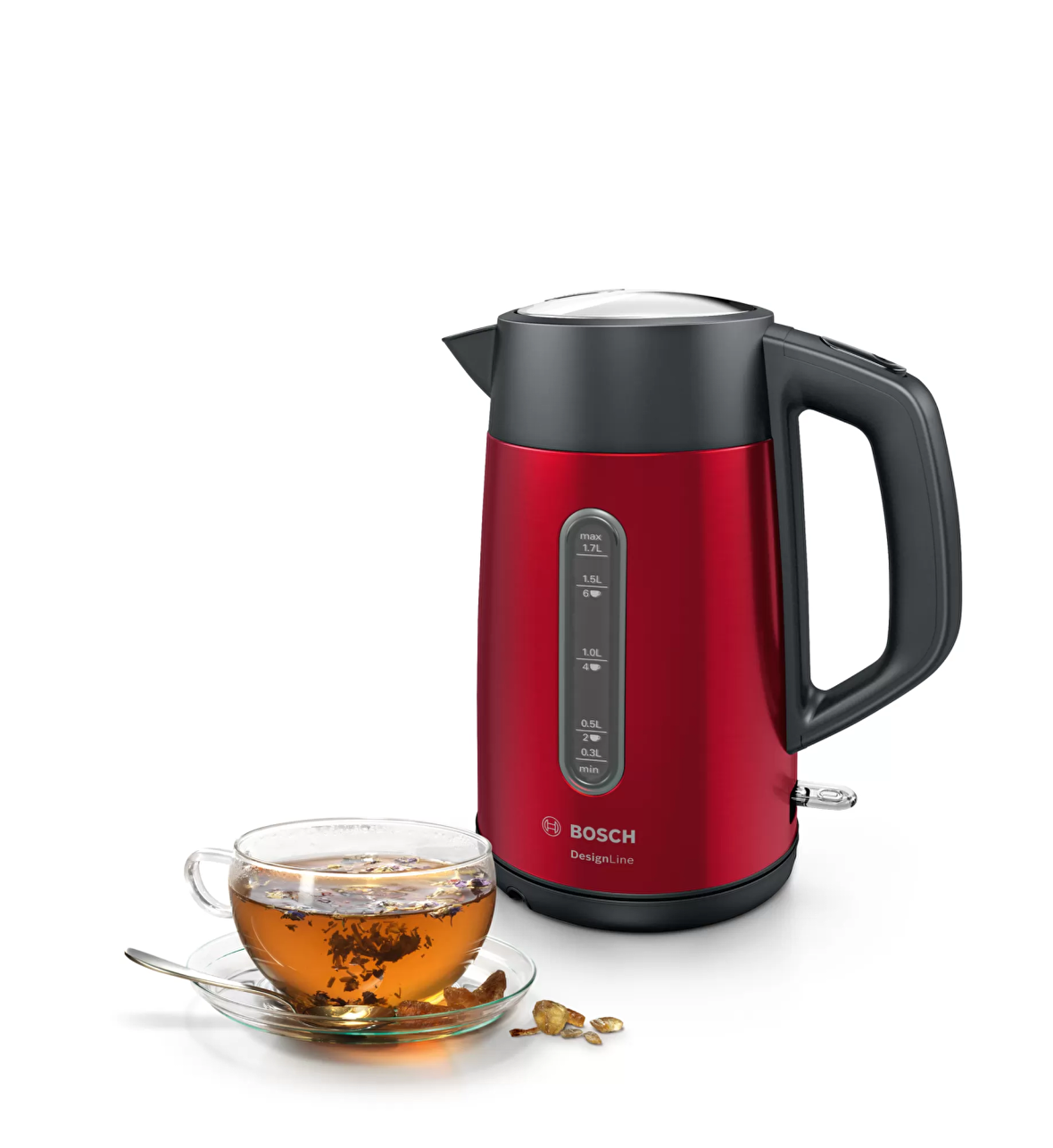 Bosch TWK4P434 DesingLine Işıklı Çelik 1.7 Lt Kettle