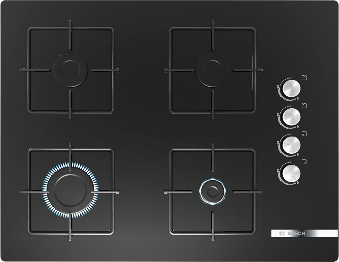 Bosch POP7C6O12O Doğalgazlı 4 Gözlü Ankastre Ocak