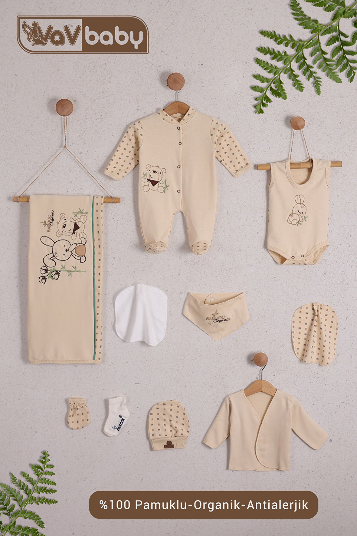 VaVBaby Organik Hastane Çıkışı 10’lu Bamboo