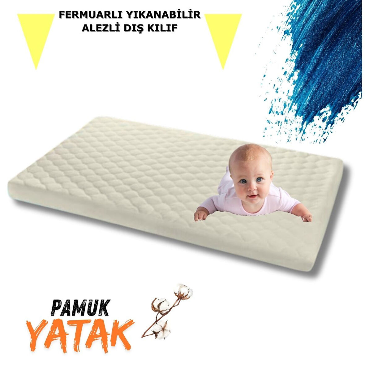 VaVbaby Alezli Sünger Oyun Parkı Yatağı 70x110 cm