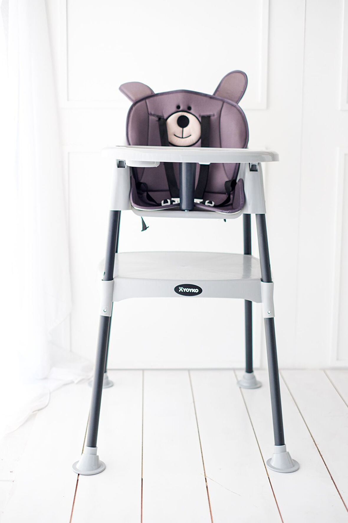 VaVbaby Bear 3 in 1 Portatif Mama Sandalyesi - Gri