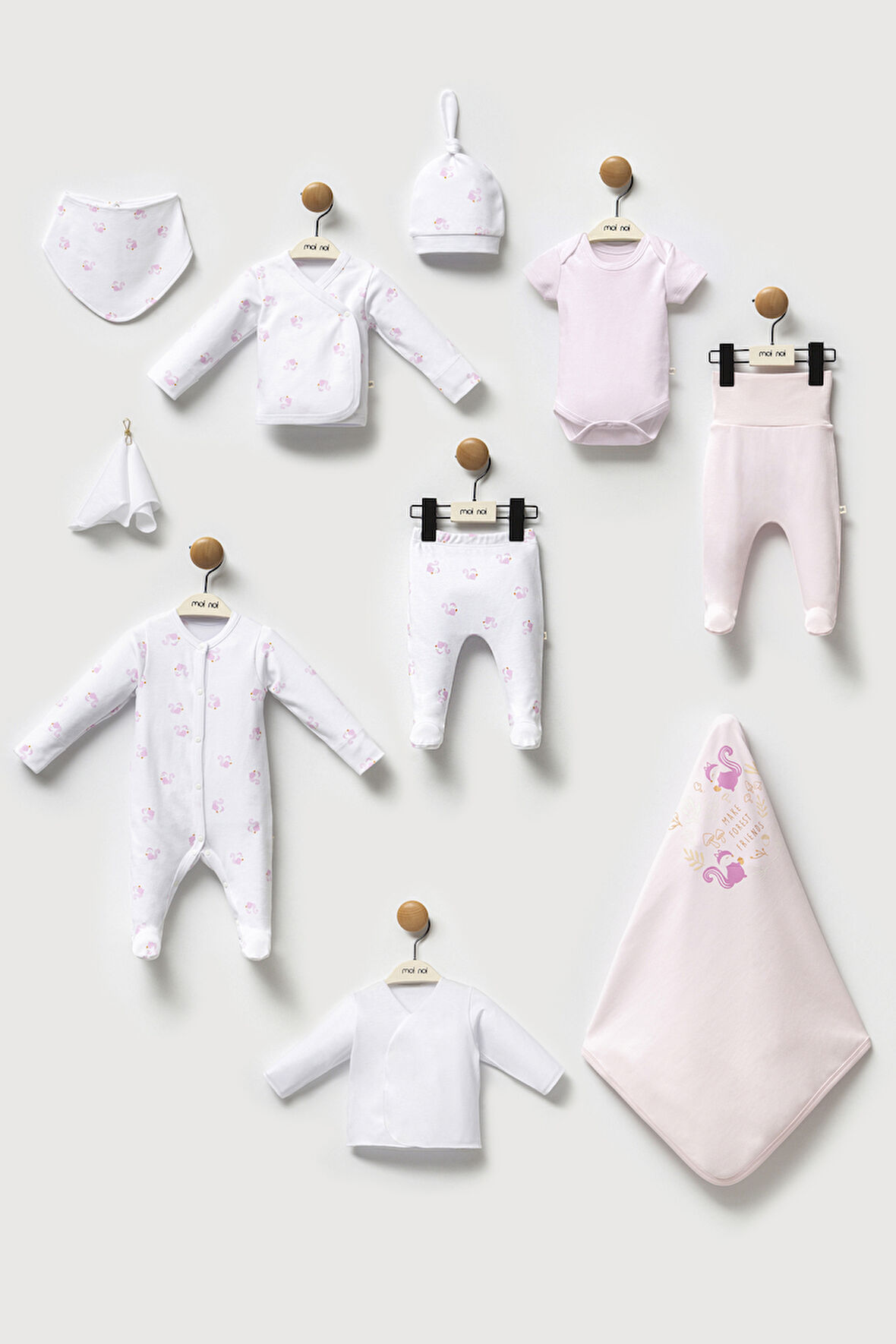 Vavbaby Organik 10’lu Hastane Çıkışı Sincap Model Pembe 