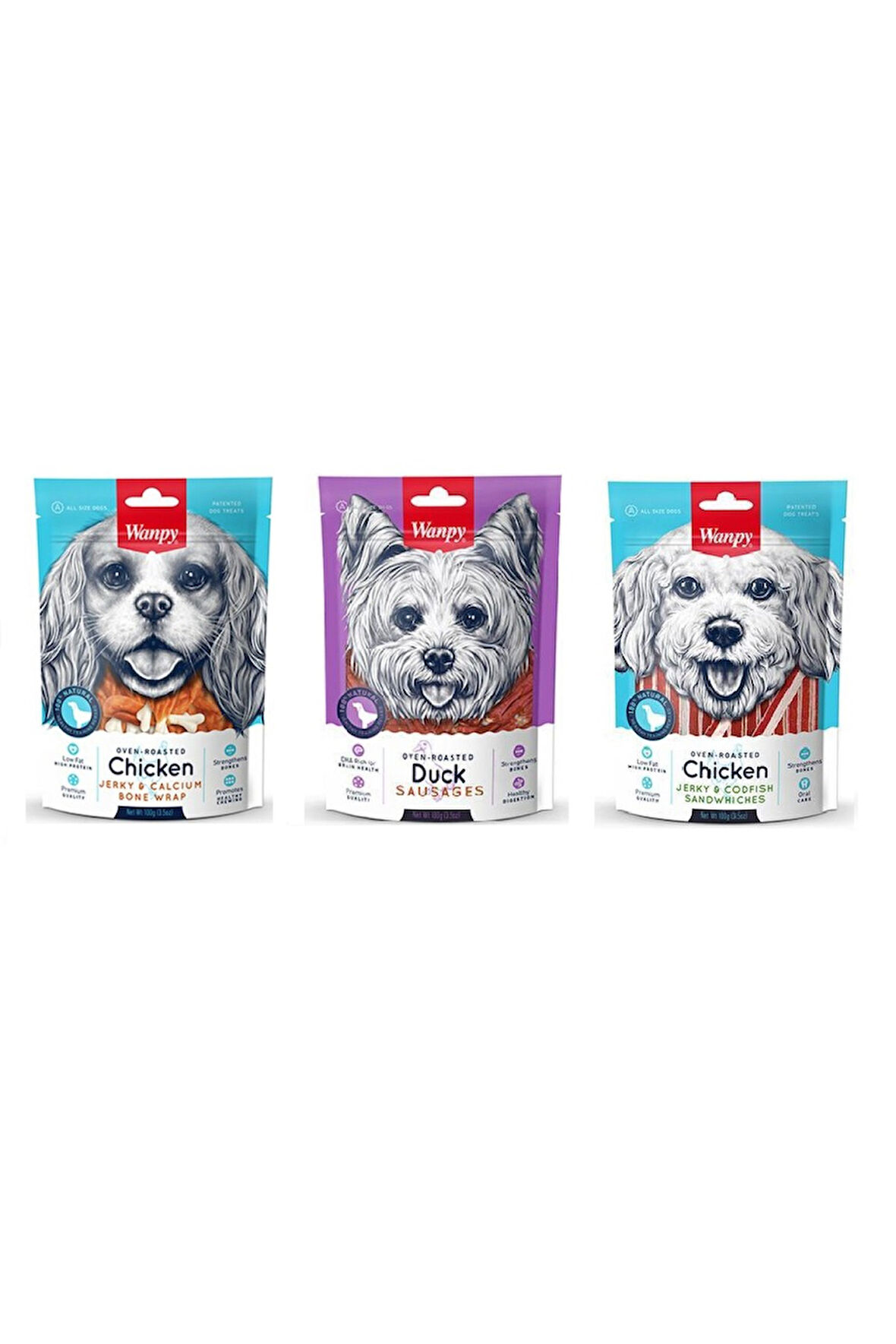 Wanpy 3 Çeşit Karma Köpek Ödülü 100 Gr. X 3 Adet