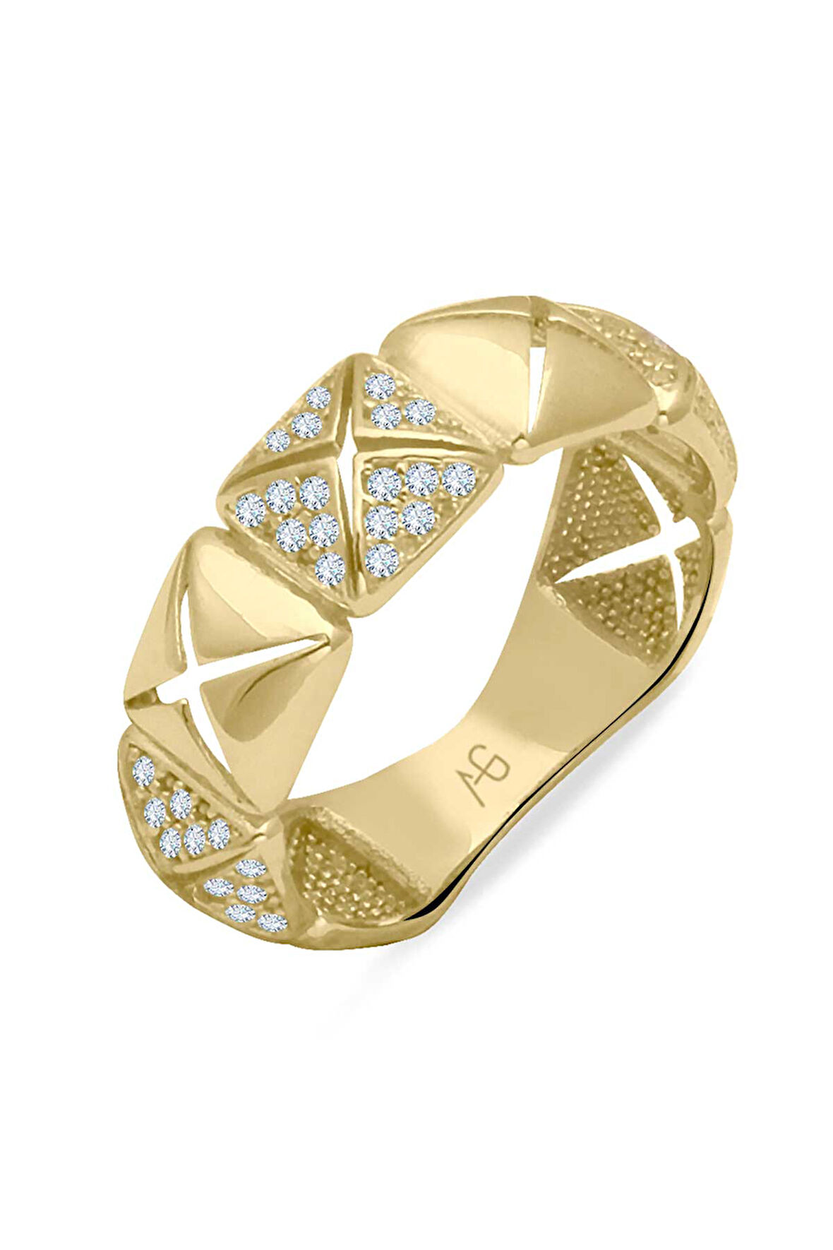 Sarı Altın Altın Piramit Yüzük