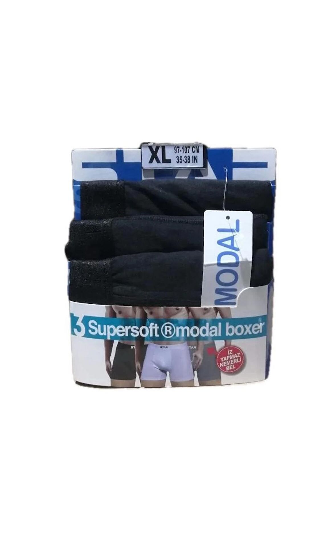 STAR 3 LÜ ERKEK SÜPERSOFT ORGANİK MODAL KUMAŞ BOXER 