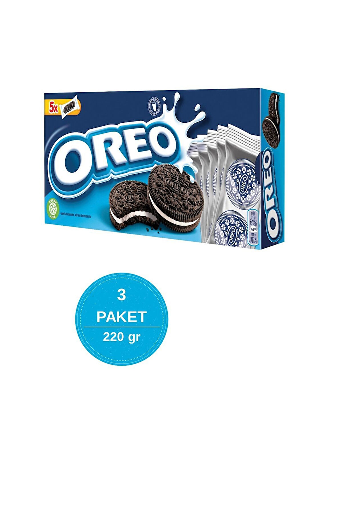 Oreo Vanilyalı Bisküvi 220 gr - 3 Adet