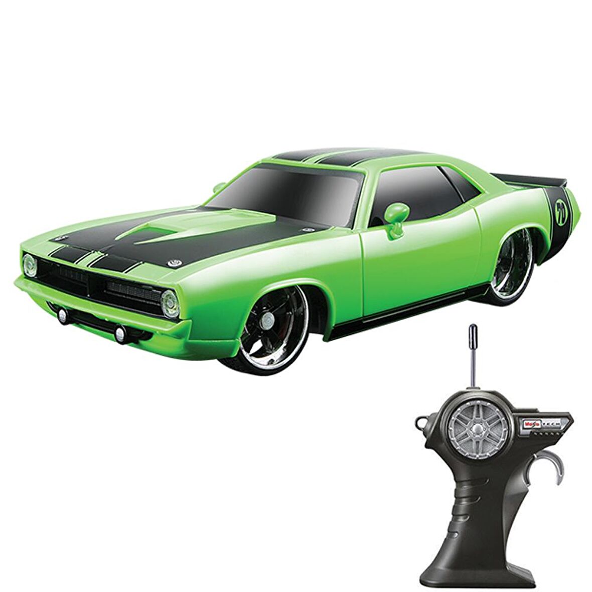 Maisto Tech 1:24 1970 Plymouth Hemi Cuda Uzaktan Kumandalı Araba Yeşil