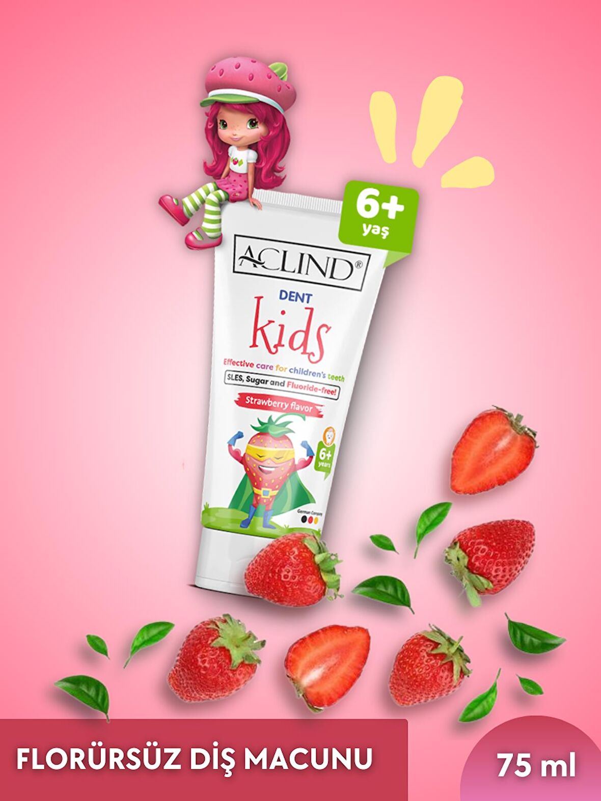 Aclind Dent Kids 75 ml | Çocuklar için Florür İçermeyen Diş Macunu